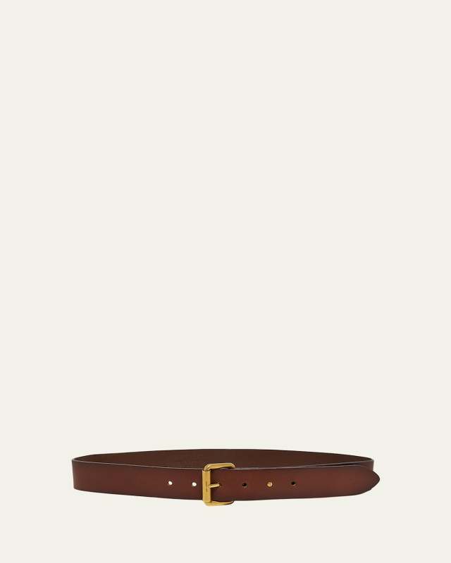 Motorcycle Brown Leather Belt